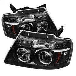 (Spyder Signature) Projector Headlights - Version 2 - LED Halo - Black by Spyder Auto