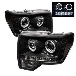 (Spyder Signature) Projector Headlights - LED Halo - Black by Spyder Auto