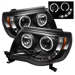 (Spyder Signature) Projector Headlights - LED Halo - Black by Spyder Auto