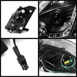 (Spyder Signature) Projector Headlights - DRL - Black by Spyder Auto