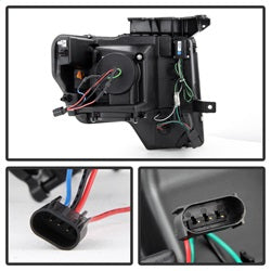 (Spyder Signature) Projector Headlights - Light Bar DRL - Black by Spyder Auto