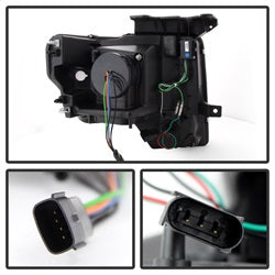 (Spyder Signature) Projector Headlights - Light Bar DRL - Black by Spyder Auto