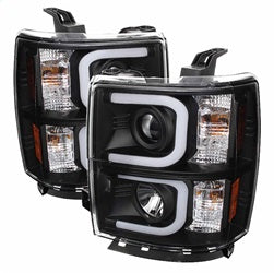 (Spyder Signature) Projector Headlights - Light Bar DRL - Black by Spyder Auto