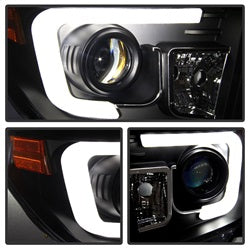 (Spyder Signature) Projector Headlights - Light Bar DRL - Black by Spyder Auto