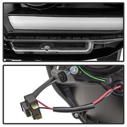 (Spyder Signature) Projector Headlights - Light Bar DRL - Black by Spyder Auto