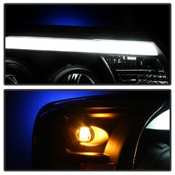 (Spyder Signature) Projector Headlights - Light Bar DRL - Black by Spyder Auto