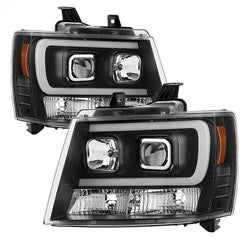 (Spyder Signature) Projector Headlights - Version 2 - Light Bar DRL - Black by Spyder Auto