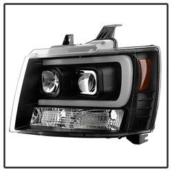 (Spyder Signature) Projector Headlights - Version 2 - Light Bar DRL - Black by Spyder Auto