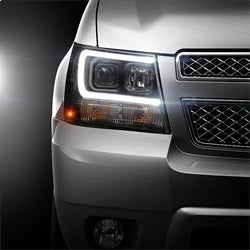 (Spyder Signature) Projector Headlights - Version 2 - Light Bar DRL - Black by Spyder Auto