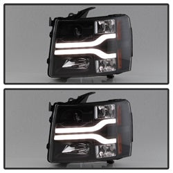 (Spyder Signature) Projector Headlights - Version 3 - LED DRL - Black by Spyder Auto