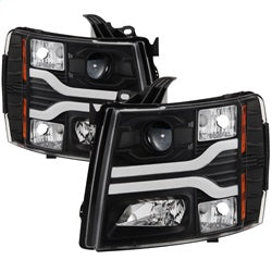 (Spyder Signature) Projector Headlights - Version 3 - LED DRL - Black by Spyder Auto