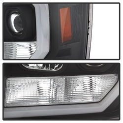 (Spyder Signature) Projector Headlights - Version 2 - Light Bar DRL LED - Black by Spyder Auto
