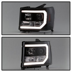(Spyder Signature) Projector Headlights - Version 2 - Light Bar DRL LED - Black by Spyder Auto