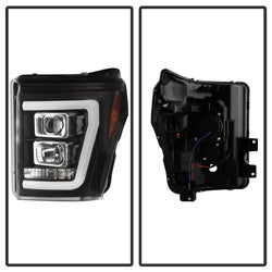 (Spyder Signature) Projector Headlights - Version 2 - Light Bar DRL - Black by Spyder Auto