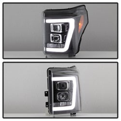 (Spyder Signature) Projector Headlights - Version 2 - Light Bar DRL - Black by Spyder Auto