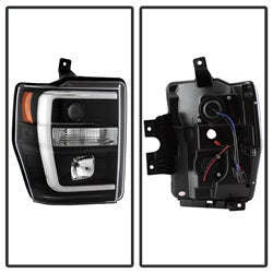 (Spyder Signature) Projector Headlights - Version 2 - Light Bar DRL - Black by Spyder Auto
