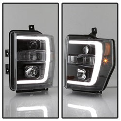 (Spyder Signature) Projector Headlights - Version 2 - Light Bar DRL - Black by Spyder Auto