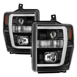 (Spyder Signature) Projector Headlights - Version 2 - Light Bar DRL - Black by Spyder Auto