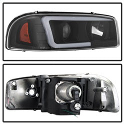 (Spyder Signature) Projector Headlights - Version 2 - Light Bar DRL - Black by Spyder Auto