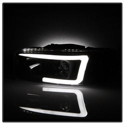 (Spyder Signature) Projector Headlights - Version 2 - Light Bar DRL - Black by Spyder Auto