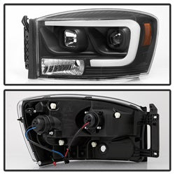 (Spyder Signature) Projector Headlights - Version 2 - Light Bar DRL - Black by Spyder Auto