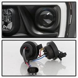 (Spyder Signature) Projector Headlights - Version 2 - Light Bar DRL - Black by Spyder Auto