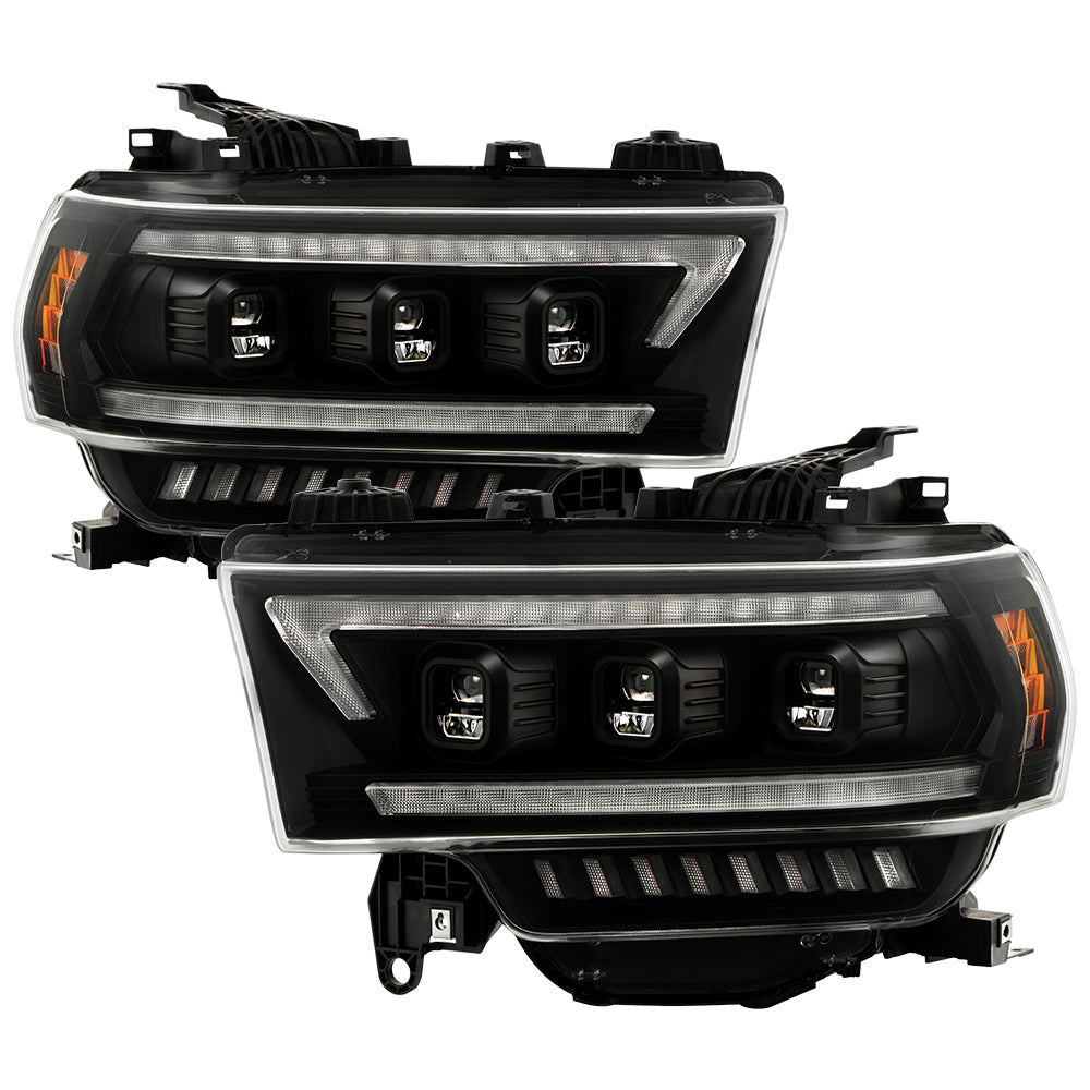 (Spyder Apex) High-Power LED Module (Low Beam) Equipped Headlights - Black by Spyder Auto