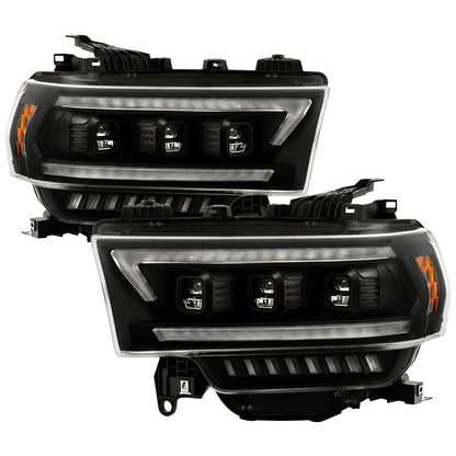 (Spyder Apex) High-Power LED Module (Low Beam) Equipped Headlights - Black by Spyder Auto