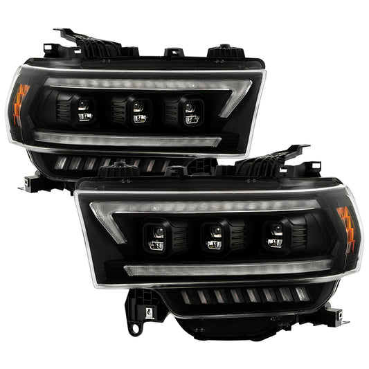 (Spyder Apex) High-Power LED Module (Low Beam) Equipped Headlights - Black by Spyder Auto