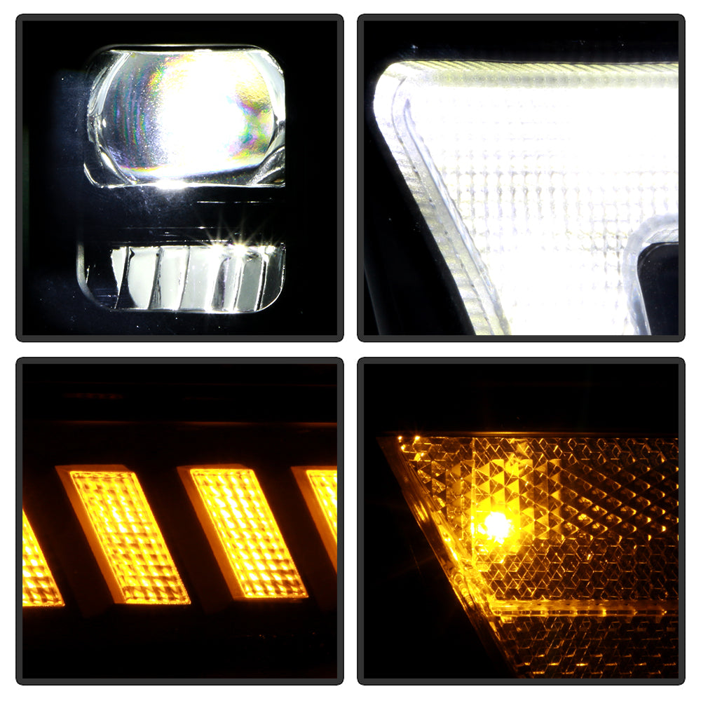 (Spyder Apex) High-Power LED Module (Low Beam) Equipped Headlights - Black by Spyder Auto