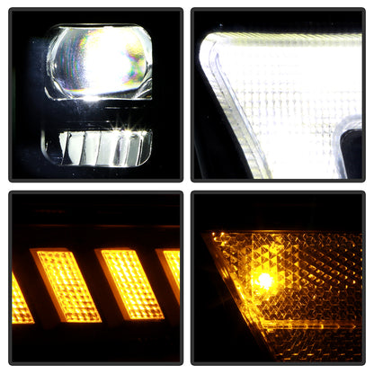 (Spyder Apex) High-Power LED Module (Low Beam) Equipped Headlights - Black by Spyder Auto