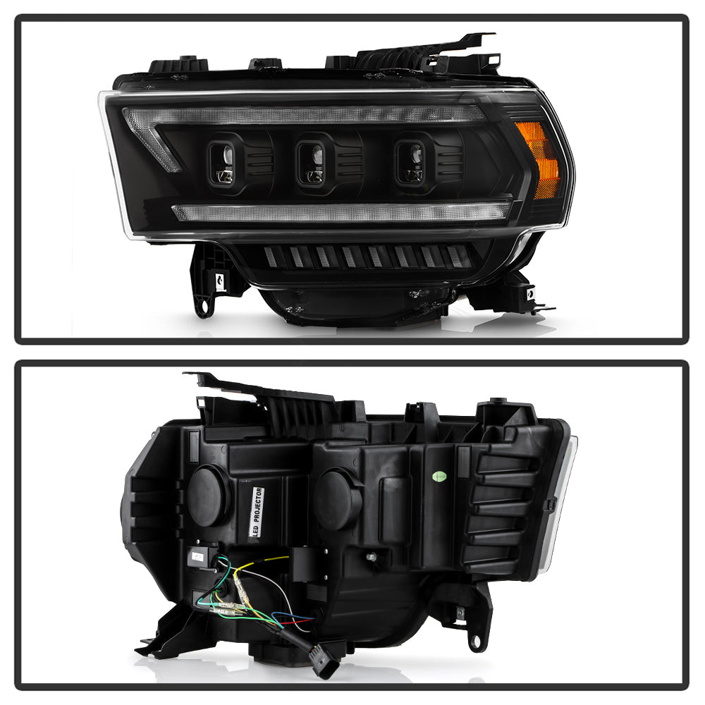 (Spyder Apex) High-Power LED Module (Low Beam) Equipped Headlights - Black by Spyder Auto
