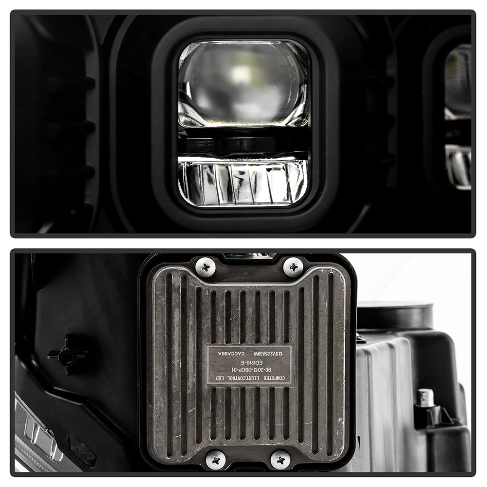 (Spyder Apex) High-Power LED Module (Low Beam) Equipped Headlights - Black by Spyder Auto
