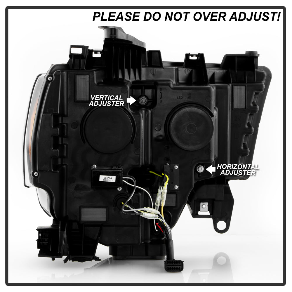(Spyder Apex) High-Power LED Module (Low Beam) Equipped Headlights - Black by Spyder Auto