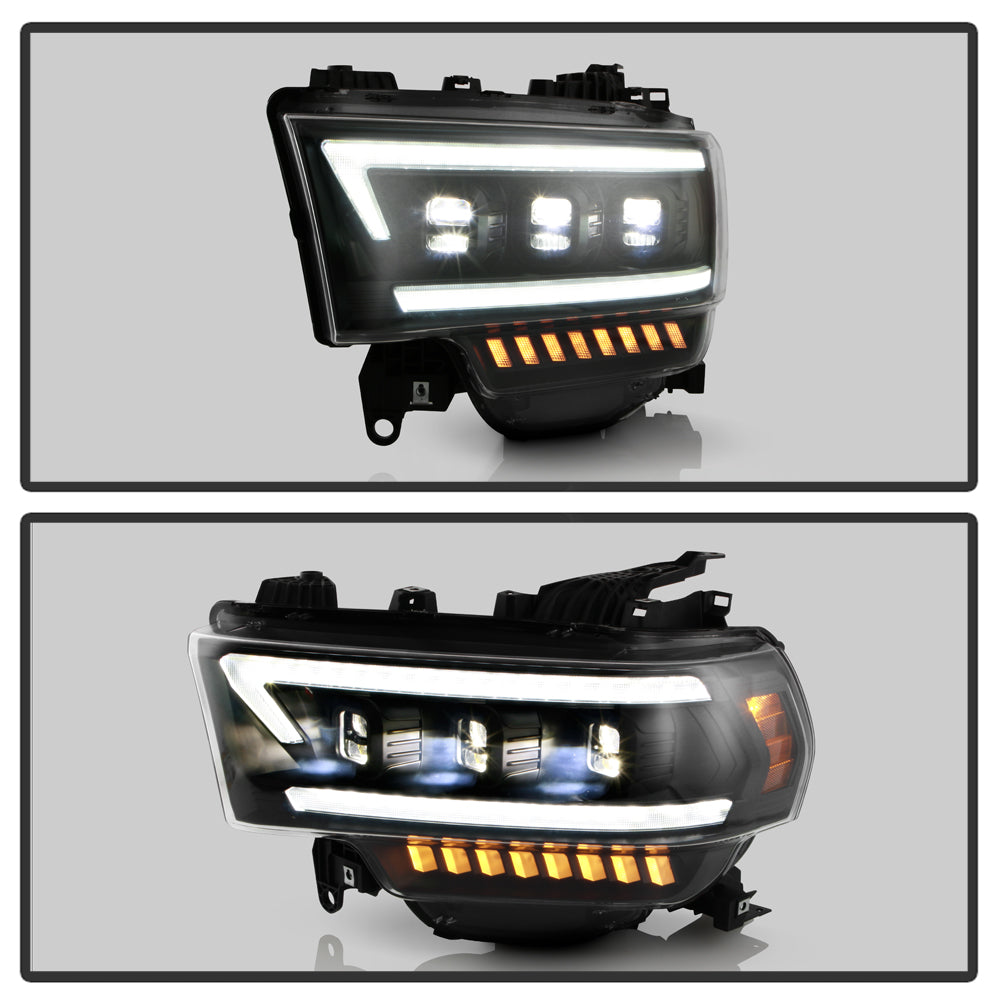 (Spyder Apex) High-Power LED Module (Low Beam) Equipped Headlights - Black by Spyder Auto