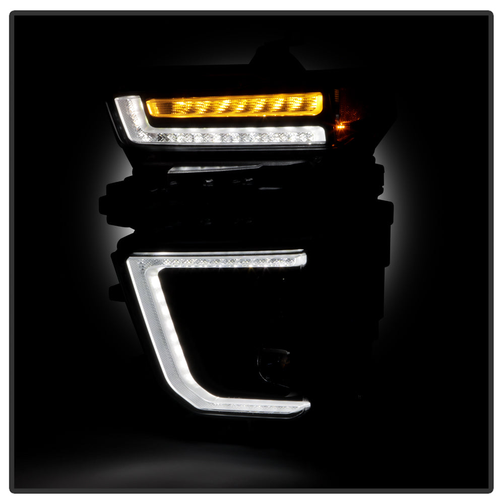 Projector Headlights - Sequential LED Turn Signal Lights - Black by Spyder Auto