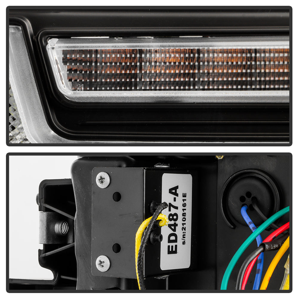 Projector Headlights - Sequential LED Turn Signal Lights - Black by Spyder Auto