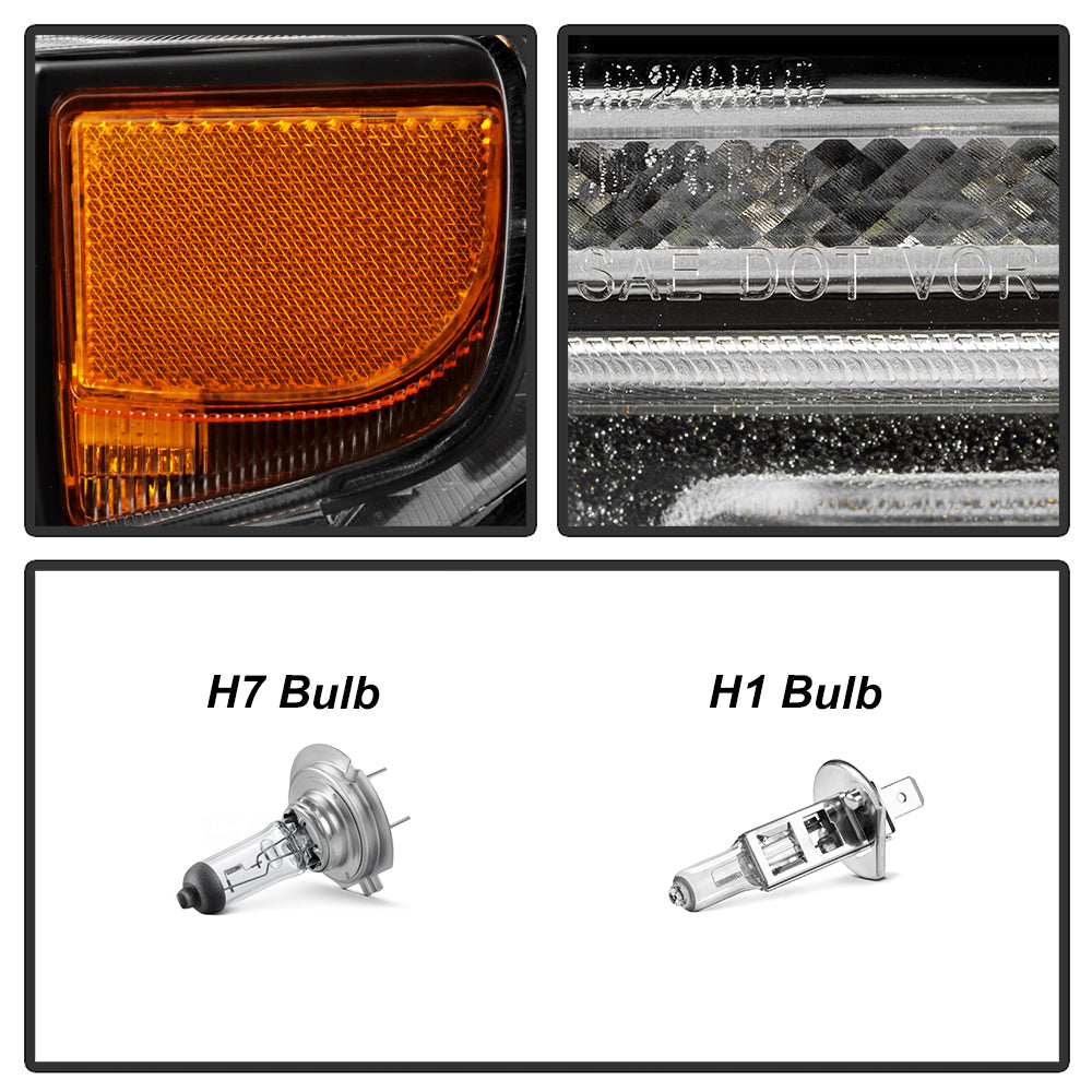 Projector Headlights - Sequential LED Turn Signal Lights - Black by Spyder Auto