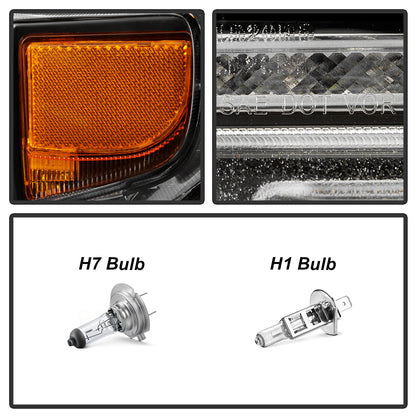 Projector Headlights - Sequential LED Turn Signal Lights - Black by Spyder Auto