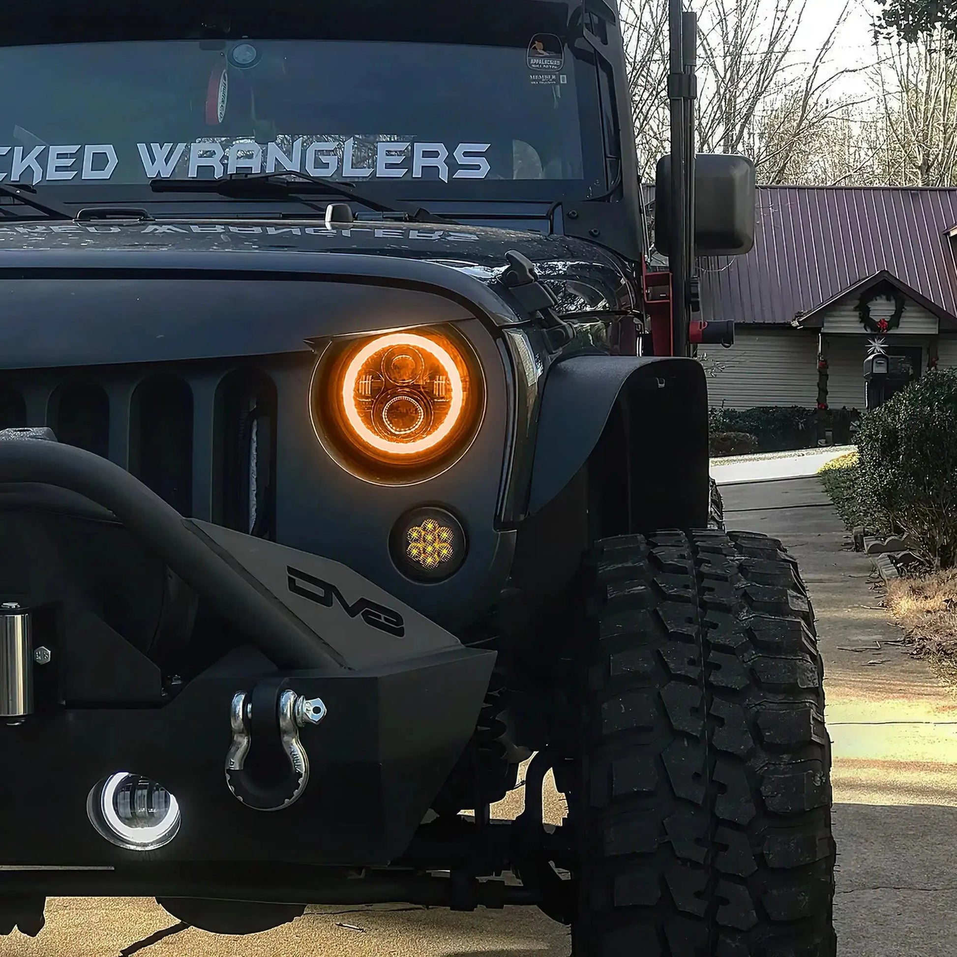 2007-2018 Jeep Wrangler JK Switchback LED Halo Headlights- DRL and Turn Signal by ORACLE Lighting