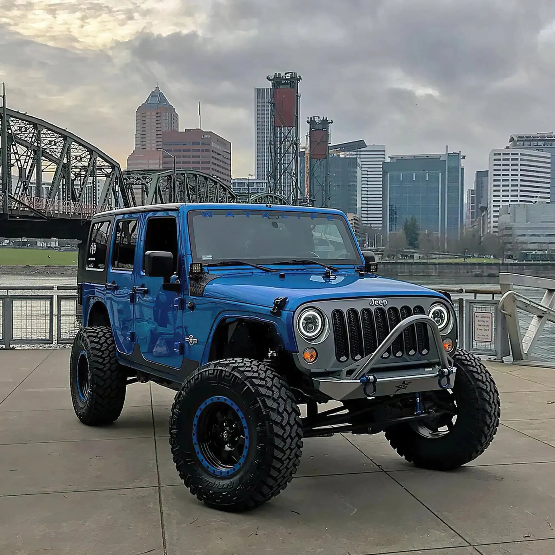 2007-2018 Jeep Wrangler JK Switchback LED Halo Headlights- DRL and Turn Signal by ORACLE Lighting