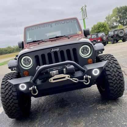 2007-2018 Jeep Wrangler JK Switchback LED Halo Headlights- DRL and Turn Signal by ORACLE Lighting