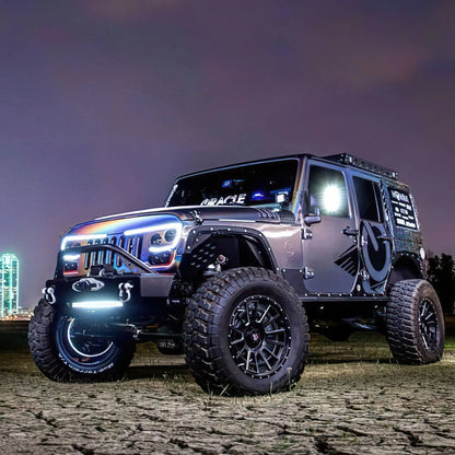 2007-2017 Jeep Wrangler JK VECTOR Pro Series II Full LED Grill - Integrated Headlights & DRL by ORACLE Lighting