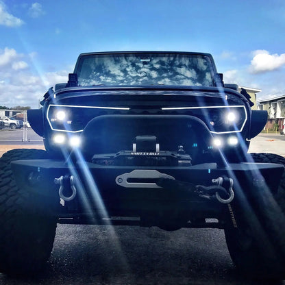 2007-2017 Jeep Wrangler JK VECTOR Pro Series II Full LED Grill - Integrated Headlights & DRL by ORACLE Lighting