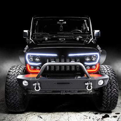 2007-2017 Jeep Wrangler JK VECTOR Pro Series II Full LED Grill - Integrated Headlights & DRL by ORACLE Lighting