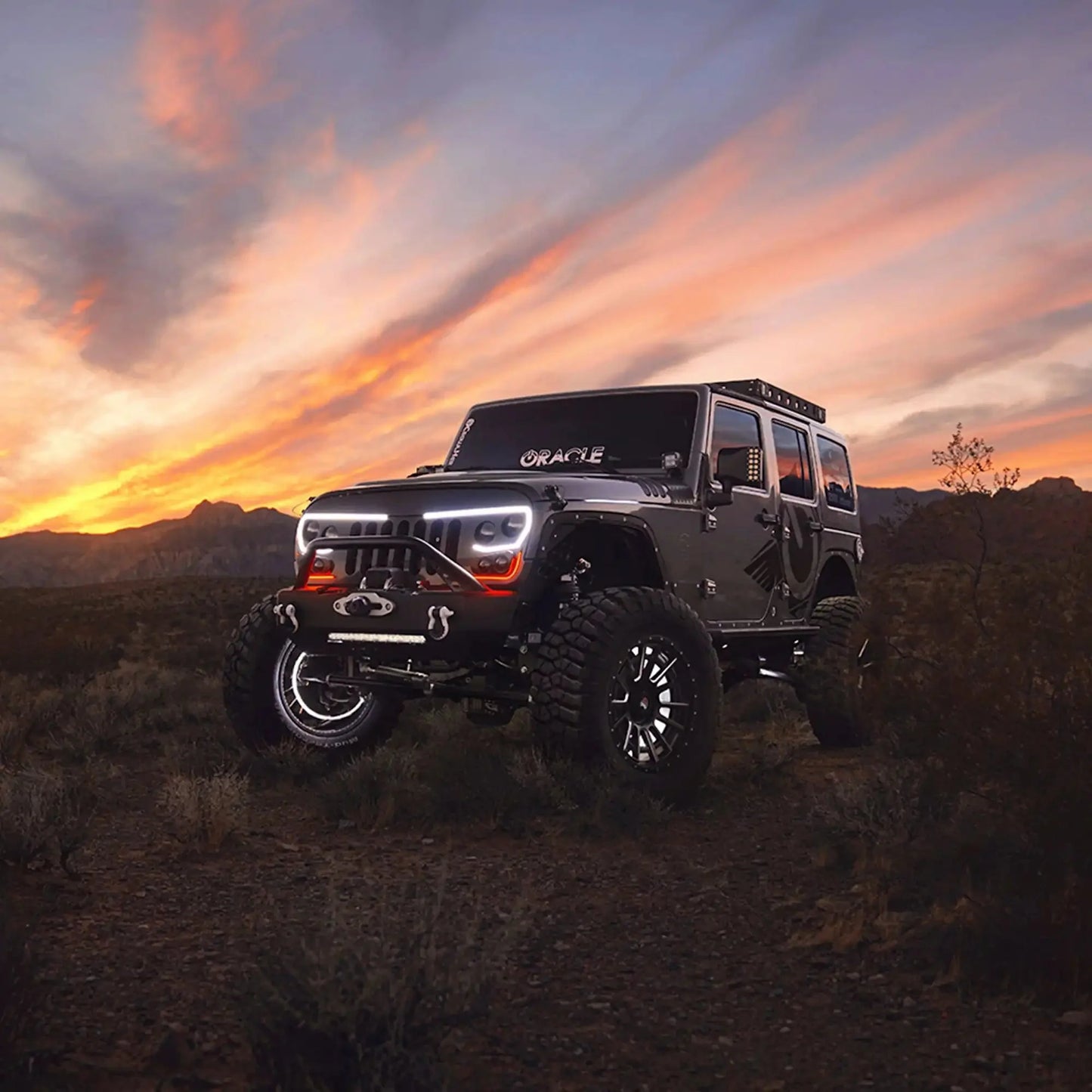 2007-2017 Jeep Wrangler JK VECTOR Pro Series II Full LED Grill - Integrated Headlights & DRL by ORACLE Lighting