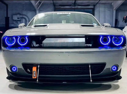 ORACLE Lighting 2015-2023 Dodge Challenger Dynamic ColorSHIFT Surface Mount Headlight & Fog Light Halo Kit - Combo by ORACLE Lighting