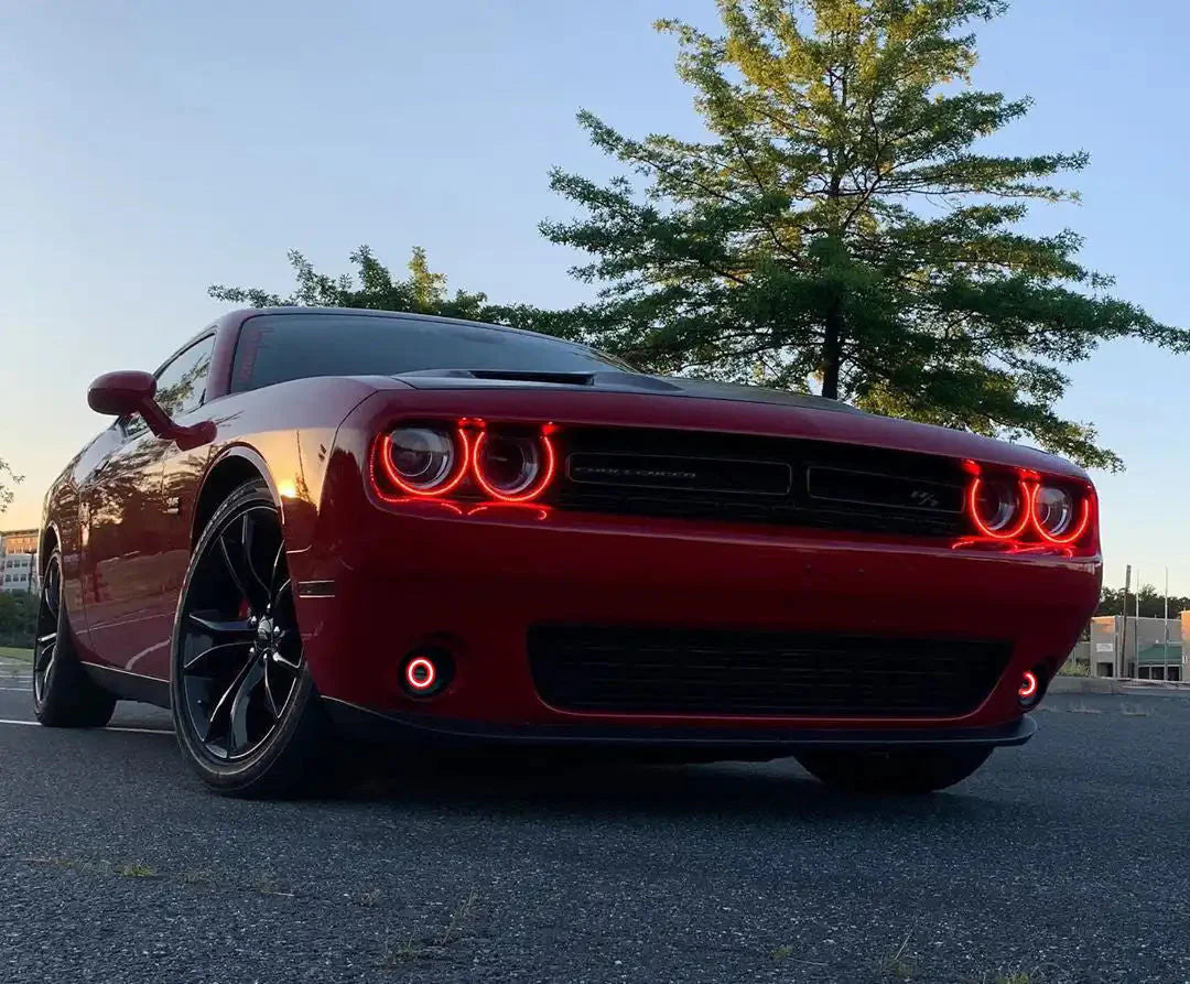 ORACLE Lighting 2015-2023 Dodge Challenger Dynamic ColorSHIFT Surface Mount Headlight & Fog Light Halo Kit - Combo by ORACLE Lighting