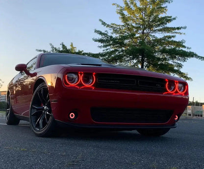 ORACLE Lighting 2015-2023 Dodge Challenger Dynamic ColorSHIFT Surface Mount Headlight & Fog Light Halo Kit - Combo by ORACLE Lighting