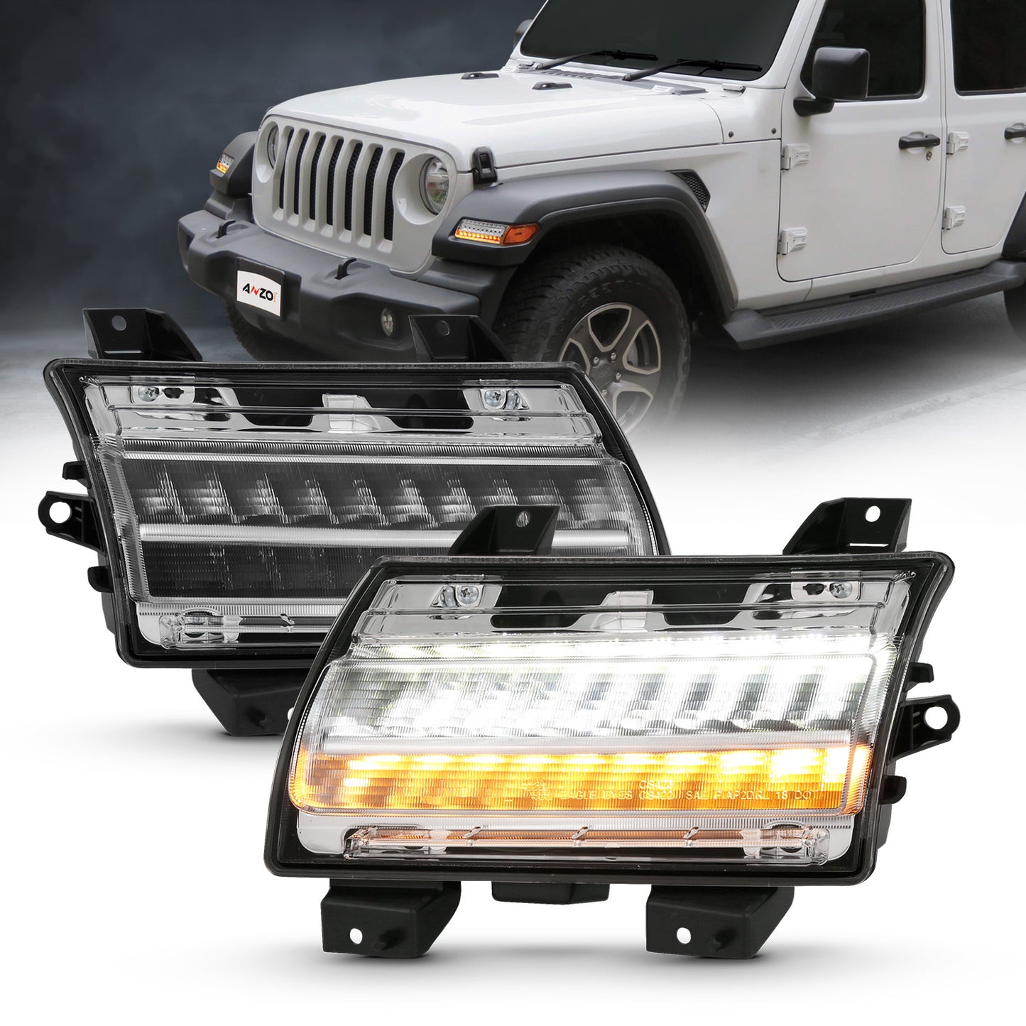 LED Chrome Clear w/ Sequential signal by ANZO USA